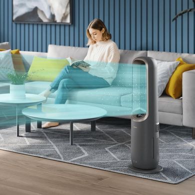 Philips Кліматичний комплекс Philips Air Performer 9000, 48м2, 185м3/год, пулт ДУ, HEPA +вугільний фільтр + попередній, очистка, нагріз, зволоження повітря, сірий