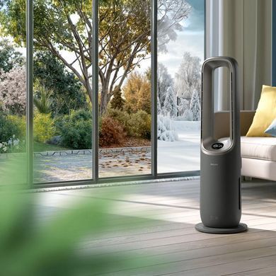 Philips Кліматичний комплекс Philips Air Performer 9000, 48м2, 185м3/год, пулт ДУ, HEPA +вугільний фільтр + попередній, очистка, нагріз, зволоження повітря, сірий