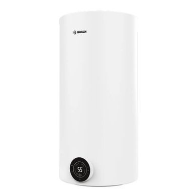 Bosch Водонагрівач електр. круглий Tronic 4000T, 100л, 2кВт, сухий тен, вертикальний монтаж, електр. кер-ння, B, білий
