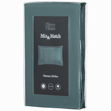 ARDESTO Наволочка Mix&Match Premium, 50х70+5см, 100% бавовна, сатин, зелений