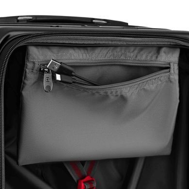 Wenger Валіза Wenger Amplix Hardside Carry-On, мала, з відсіком для н/б 16", полікарбонат, TSA, 4 колеса, розширення, USB, чорний 653323 фото