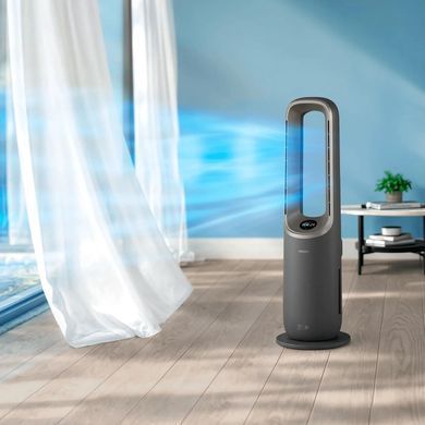 Philips Кліматичний комплекс Philips Air Performer 9000, 48м2, 185м3/год, пулт ДУ, HEPA +вугільний фільтр + попередній, очистка, нагріз, зволоження повітря, сірий