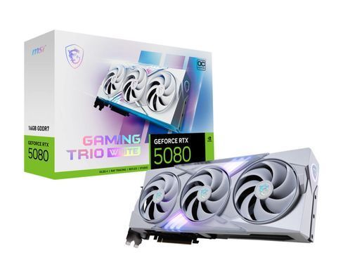 MSI Відеокарта GeForce RTX 5080 16GB GDDR7 GAMING TRIO OC WHITE 912-V531-049 фото