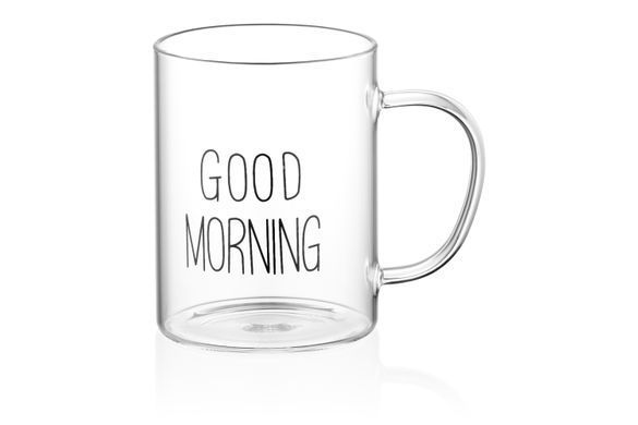 ARDESTO Набір чашок з ручками Good Morning , 420 мл, 2 од., боросилікатне скло AR2642GM фото