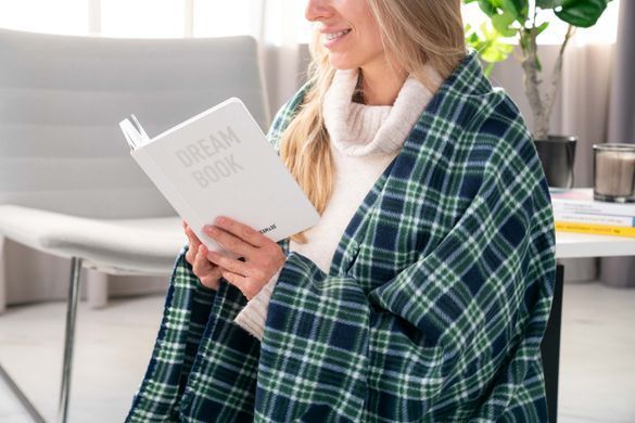 ARDESTO Плед Fleece, 160х200 см, 100% полиэстер, клетка зеленая