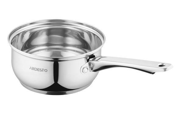 Ківш Ardesto Gemini Gourmet Spoleto, скляна кришка, 1.4 л, нержавіюча сталь AR1914GSS фото