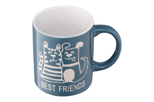 Чашка Ardesto Best friends, 330 мл, синяя, керамика AR3471BL фото
