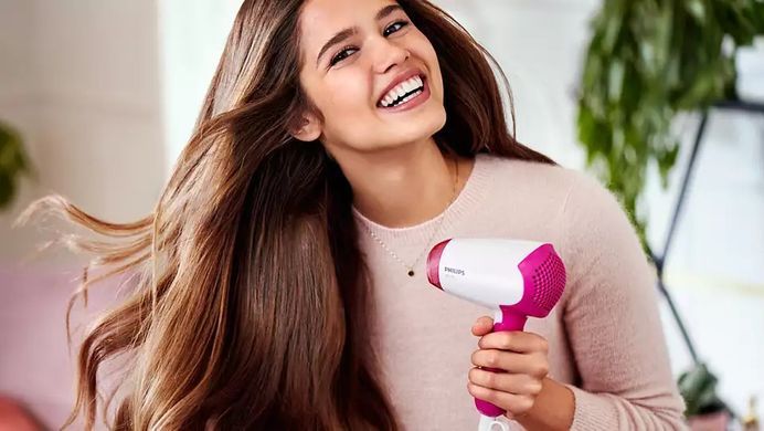 Philips Фен Essential Care дорожній, 1400Вт, 2 режими, рожевий BHD003/00 фото