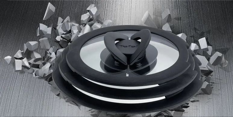 Tefal Набір скляних кришок Ingenio, 16см, 18см, 20см, скло, пластик, чорний L9849053 фото