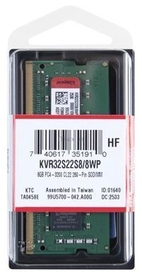 Kingston Пам'ять ноутбука Kingston DDR4 8GB 3200 KVR32S22S8/8WP фото