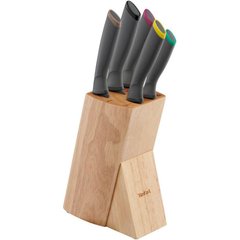 Tefal Набор ножей Fresh Kitchen, деревянная колода, 5шт, нержавеющая сталь, пластик, дерево, черный K122S504 фото