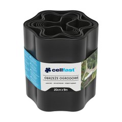 Стрічка газонна Cellfast, бордюрна, хвиляста, 20см x 9м, чорний 30-033H фото