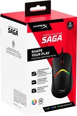 HyperX Мишь Pulsefire SAGA, RGB, USB-A, черный A2PB3AA фото