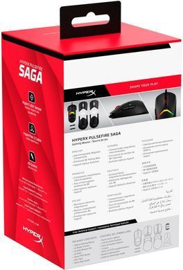 HyperX Мишь Pulsefire SAGA, RGB, USB-A, черный A2PB3AA фото