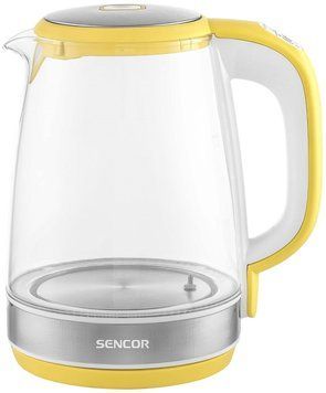 Електрочайник Sencor Series 2000, 2л, Strix, скло, 5 темп.реж, жовтий SWK2196YL фото