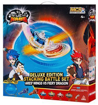 Infinity Nado Арена Infinity Nado V Deluxe Battle Set комплект з двома дзиґами Ares' Wings vs Fiery Dragon Крила Ареса проти Вогняного Дракона EU634806H фото