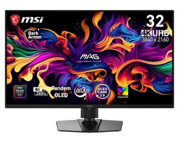 MSI Монітор MSI 31.5" MAG 321UP QD-OLED-X24 2xHDMI, DP, USB-C, Audio, QD-OLED, 3840x2160, 240Hz, 0.03ms, DCI-P3 99%, FreeSync, Pivot, HDR500 9S6-3DD29A-076 фото