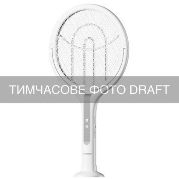 ARDESTO Електричний знищувач комах ARDESTO, сітка 3000 В, акум. 1800 мА&bull;год, USB-С > USB-A, телескопічна ручка, білий