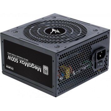 Zalman Блок живлення Megamax (500W), 83%, 80+ White, 120mm, 1xMB 24pin(20+4), 2xCPU (8pin+4pin), 3xMolex, 6xSATA, 2xPCIe 8pin(6+2) ZM500-TXII фото