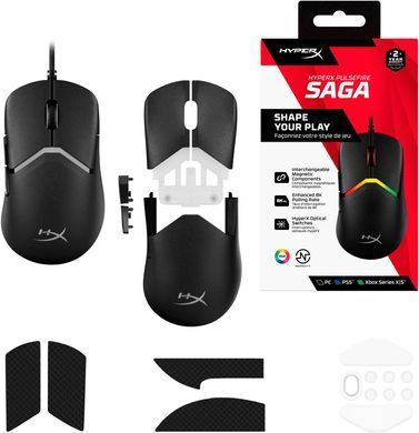 HyperX Мишь Pulsefire SAGA, RGB, USB-A, черный A2PB3AA фото