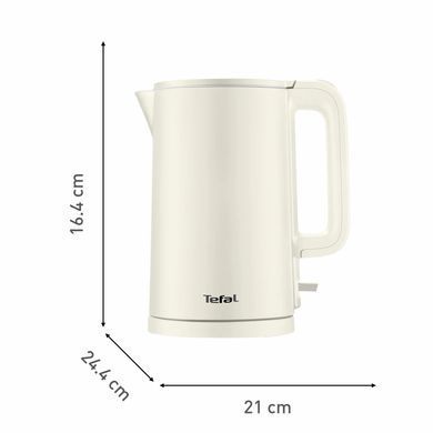 Tefal Електрочайник Thermo Protect, 1.5л, пластик, нержавіюча сталь, світло-бежевий KO140AE0 фото