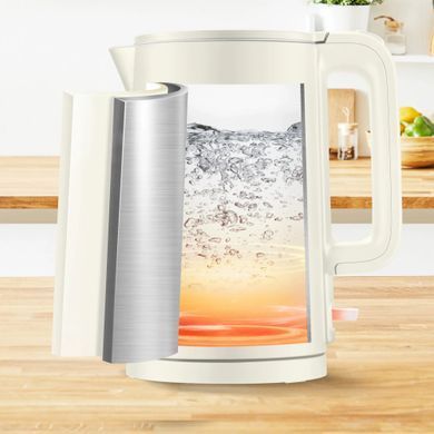 Tefal Електрочайник Thermo Protect, 1.5л, пластик, нержавіюча сталь, світло-бежевий KO140AE0 фото