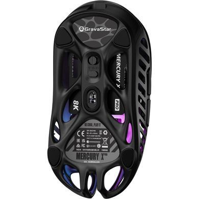 GravaStar Мышь Mercury X Pro, 8K, BT/WL/USB-A, RGB, чорний GSXPRO_BLK фото