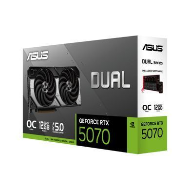 ASUS Відеокарта GeForce RTX 5070 12GB GDDR7 OC DUAL-RTX5070-O12G 90YV0M17-M0NA00 фото