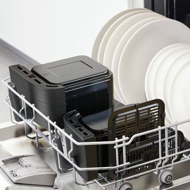 Moulinex Мультипіч Dual Easy Fry, 2700Вт, чаша-5.2+3.1л, сенсорне керув., 2 чаши, гриль, пластик, чорний EZ901H20 фото
