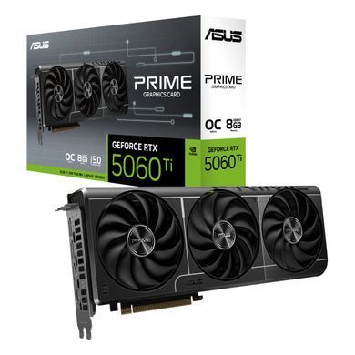 ASUS Видеокарта GeForce RTX 5060 Ti 8GB GDDR7 OC PRIME-RTX5060TI-O8G 90YV0MP0-M0NA00 фото