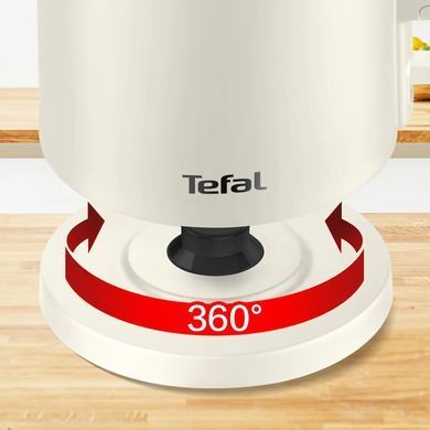 Tefal Електрочайник Thermo Protect, 1.5л, пластик, нержавіюча сталь, світло-бежевий KO140AE0 фото