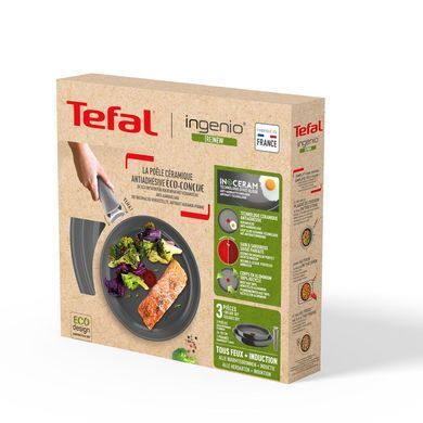 Tefal Набір посуду Ingenio Renew, знімна ручка, 3предмети, алюміній, бакеліт, сірий L2609502 фото
