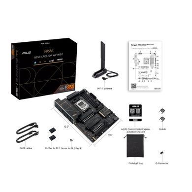 ASUS Материнcька плата ASUS PROART B850-CREATOR WIFI NEO sAM5 B850 4xDDR5 M.2 HDMI DP USB Type-C Wi-Fi BT ATX 90MB1P60-M0EAY0 фото