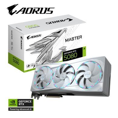 Gigabyte Видеокарта Graphic Adapter GeForce RTX 5080 16GB GDDR7 AORUS MASTER ICE GV-N5080AORUSM_ICE-16GD фото