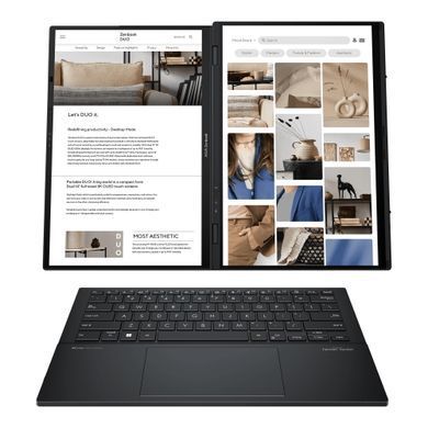 ASUS Ноутбук Zenbook Duo UX8406CA-QL048W 14" FHD OLED, Intel Ultra 9 285H, 32GB, F2TB, UMA, Win11, Сірий 90NB14X1-M001R0 фото