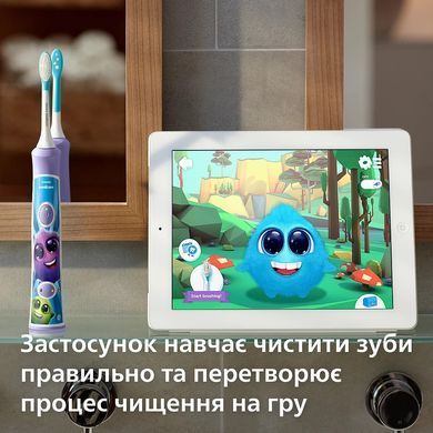 Philips Щетка зубная электр. Philips Sonicare For Kids, 62т. колеб/мин, насадок-2, фиолетовый HX6322/12 фото