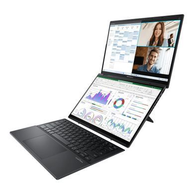 ASUS Ноутбук Zenbook Duo UX8406CA-QL048W 14" FHD OLED, Intel Ultra 9 285H, 32GB, F2TB, UMA, Win11, Сірий 90NB14X1-M001R0 фото