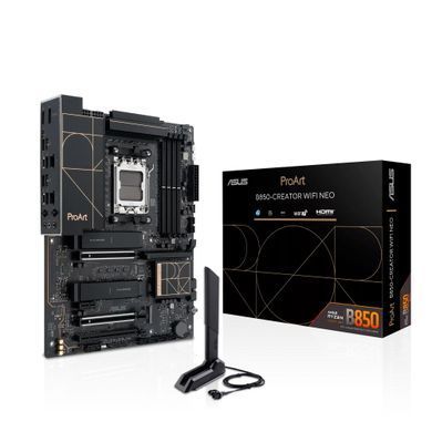 ASUS Материнcька плата ASUS PROART B850-CREATOR WIFI NEO sAM5 B850 4xDDR5 M.2 HDMI DP USB Type-C Wi-Fi BT ATX 90MB1P60-M0EAY0 фото