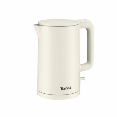 Tefal Електрочайник Thermo Protect, 1.5л, пластик, нержавіюча сталь, світло-бежевий KO140AE0 фото