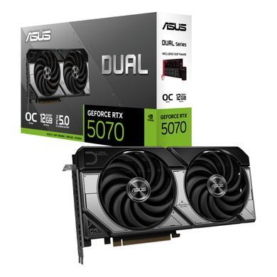 ASUS Відеокарта GeForce RTX 5070 12GB GDDR7 OC DUAL-RTX5070-O12G 90YV0M17-M0NA00 фото