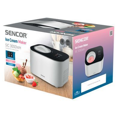 Sencor Морозивниця 100Вт, чаша-1л, час приготув.-60хв, пластик, чорно-білий SIC3000WH фото