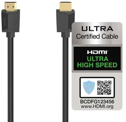 HAMA Кабель HDMI (AM/AM), 8K, gold, 2m, чорний 00200700 фото