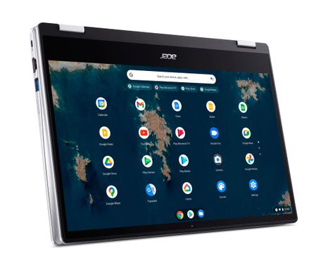 Acer Ноутбук Chromebook Spin CP314-1HN 14" FHD IPS, Intel C N4500, 8GB, F128GB, UMA, ChromeOS, сріблястий NX.AZ3EU.001 фото