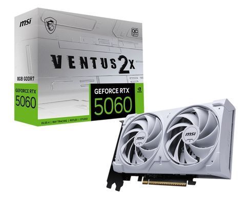 MSI Видеокарта GeForce RTX 5060 8GB GDDR7 VENTUS 2X OC WHITE 912-V537-003 фото