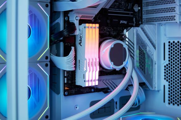 Kingston Пам'ять ПК DDR5 32GB 5200 FURY Beast Білий RGB XMP KF552C40BWA-32 фото