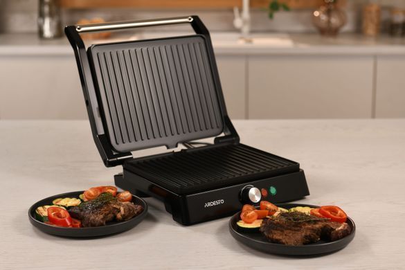 ARDESTO Гриль прижимной GH-1800MB, 1800Вт, раскрытие на 180&deg;, металл, черно-серебристый GH-1800MB фото