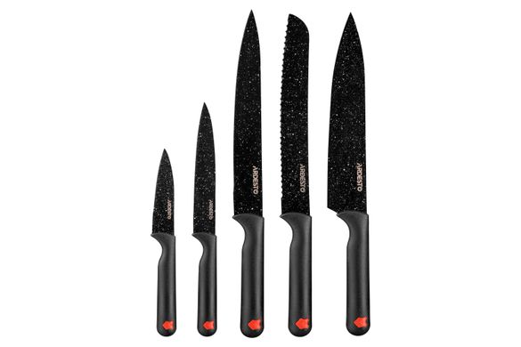 Набор ножей Ardesto Black Mars 5 пр., черный, нержавеющая сталь, пластик AR2105BR фото