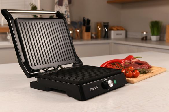 ARDESTO Гриль прижимной GH-1800MB, 1800Вт, раскрытие на 180&deg;, металл, черно-серебристый GH-1800MB фото