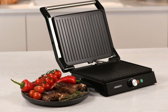 ARDESTO Гриль прижимной GH-1800MB, 1800Вт, раскрытие на 180&deg;, металл, черно-серебристый GH-1800MB фото