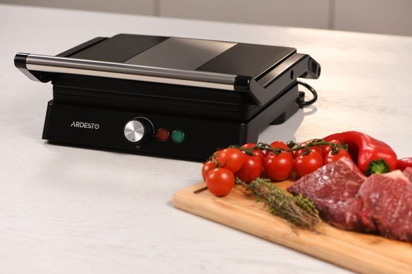 ARDESTO Гриль прижимной GH-1800MB, 1800Вт, раскрытие на 180&deg;, металл, черно-серебристый GH-1800MB фото